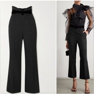RED Valentino Black Pleated Wide Leg Trousers